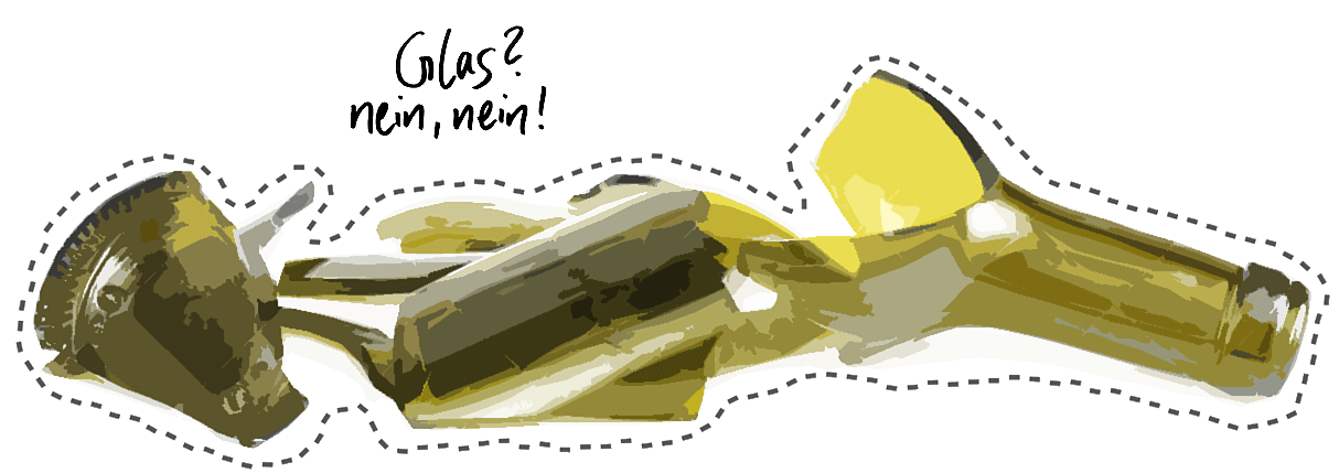 Abbildung zerbrochener Weinflasche